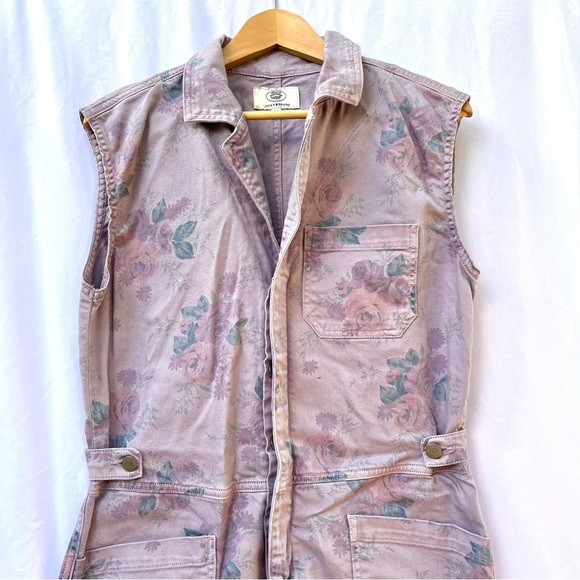 LUCKY BRAND x LAURA ASHLEY PRINTED FLORAL COVERALL SHORT IN SPRING PURPLE - Picture 5 of 10